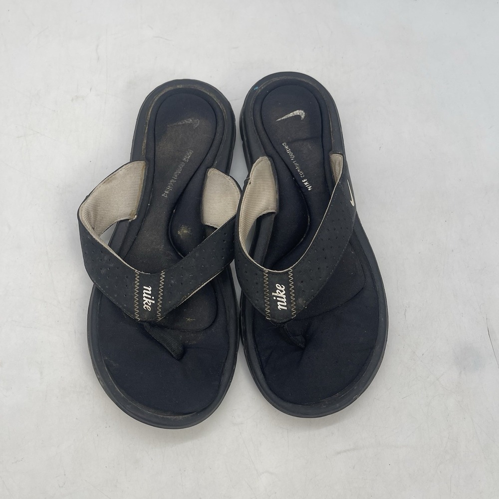 Nike Comfort Slides Womens 7 Black Slip On Sandals Comfortbed Flip Flops